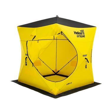 Палатка зимняя п/автомат Helios Куб Extreme V2.0 1.8x1.8x2.07м 2000мм (Широкий вход с внутренними порогами) HS-IST-CE-1.8 Желтый-Черный