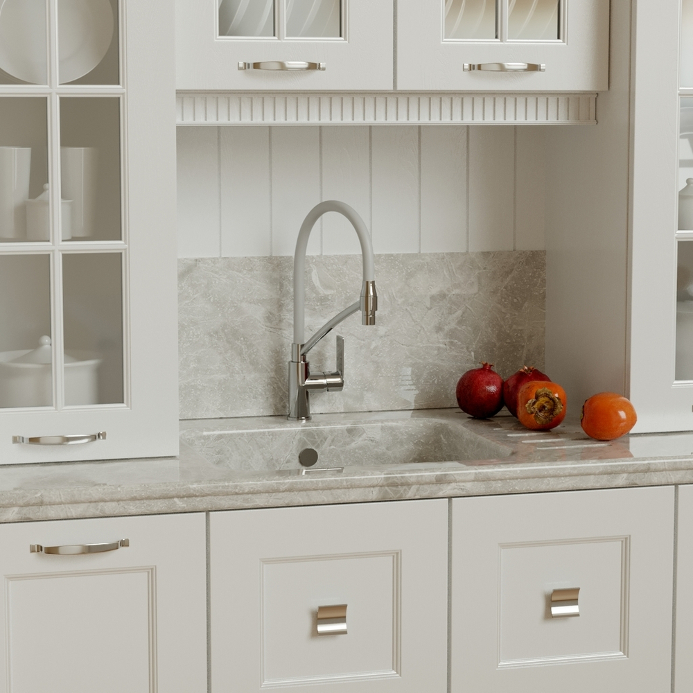 Смеситель для кухни 35к MIXLINE ML26-10 "Life" гибкий излив, б/отв, боковая ручка