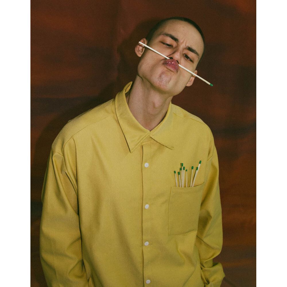 Рубашка БИЧ Плотная Хлопковая Желтая