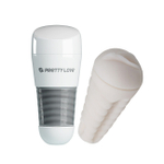 Мастурбатор в тубе белая вагина PrettyLove Kitty без вибрации (Цвет: белый с серым)