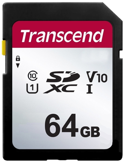 Карта памяти SD 64GB Class 10 U3 Transcend TS64GSDC300S