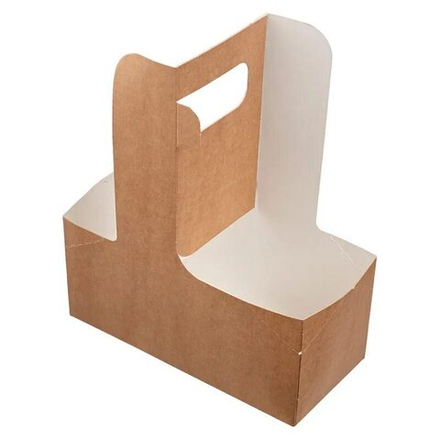 Держатель для 2х стаканов с ручкой, крафт