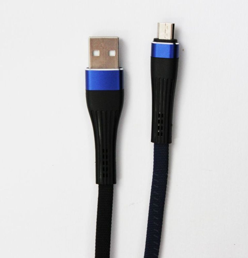 Кабель Hoco U39 Micro USB (синий) усиленный