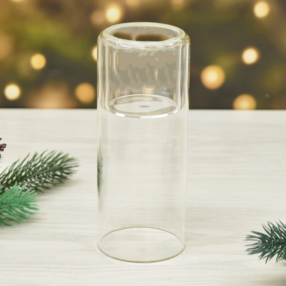 Подсвечник стеклянный 6*15см