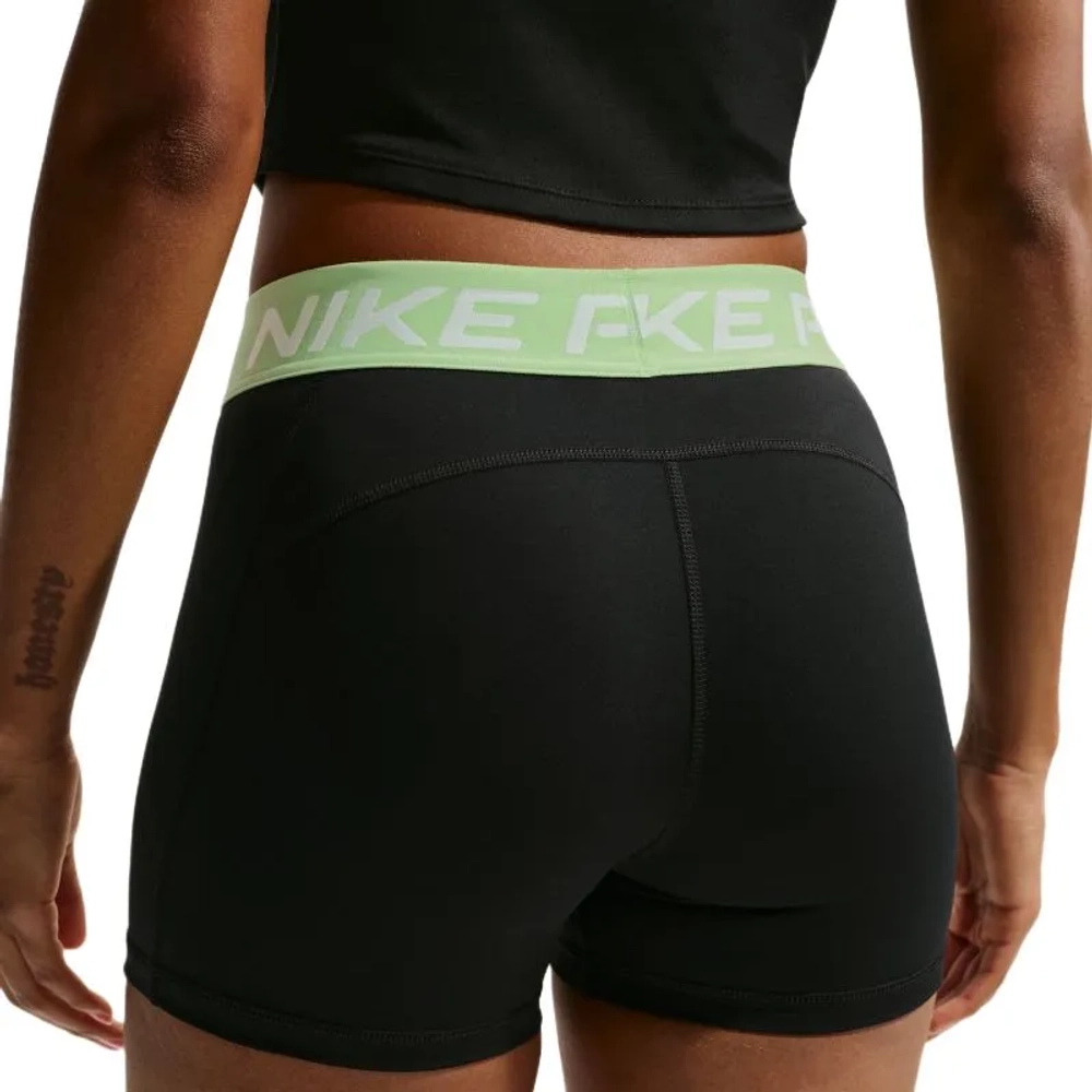 Женские теннисные шорты Nike Pro Dri-Fit 365 Mid-Rise 3in - black/barely volt/white