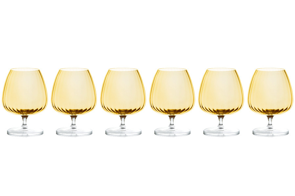 Набор бокалов для коньяка 6шт 465мл Le Stelle Opium янтарный