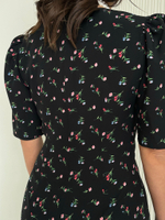 Силуэтное платье в цветок