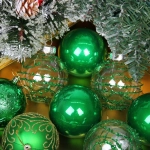 Новогодние шары «Волшебство ночи» 8 см (набор 12 шт), Зеленый