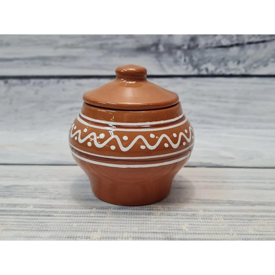 Горшок 150 мл d 8,2/6,5 см h8,5 см с крышкой "Псковский" керамика ПГ [1]