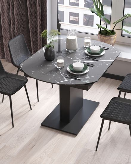 Стол обеденный Ceramic раскладной 120-180*90 керамика темная