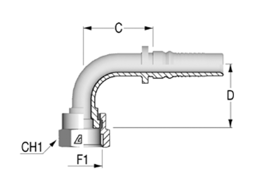 Фитинг DN 20 ORFS (Г) 1.3/16 (90) Interlock