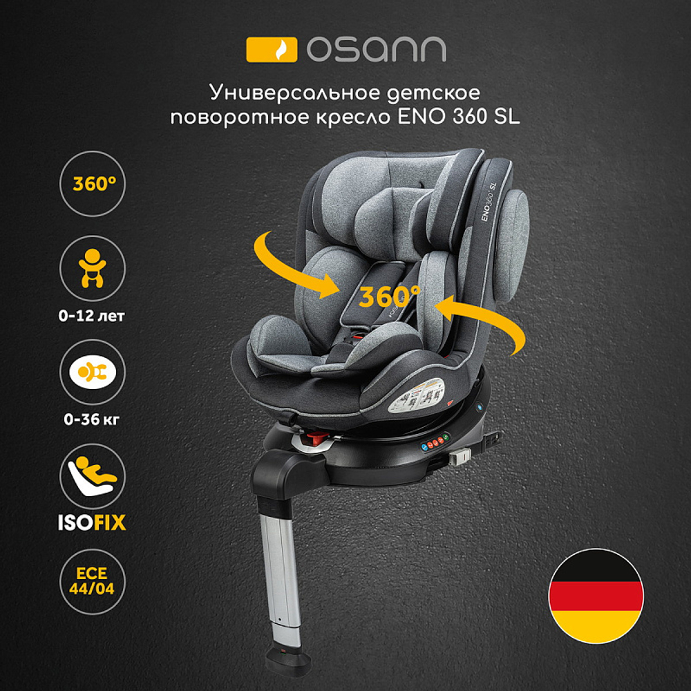Автокресло Osann Eno 360° SL 0-36 кг Universe Grey