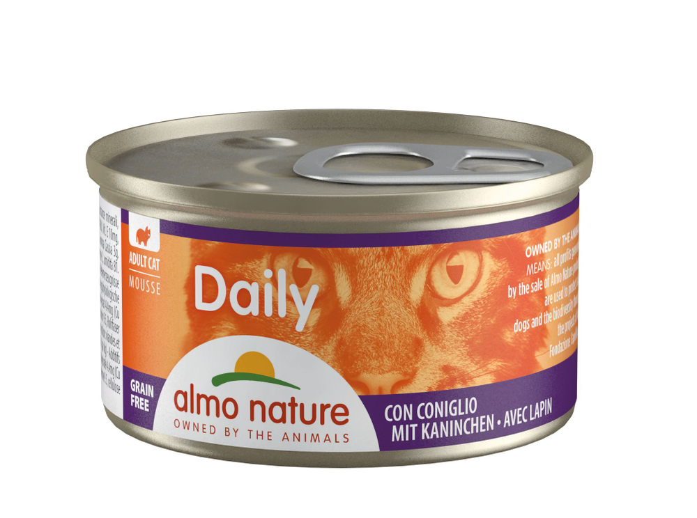 Almo Nature Консервы нежный мусс для кошек "Меню с Кроликом" (Daily Menu - mousse with Rabbit) 0,085 кг x 1 шт.