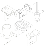 Набор аксессуаров для ванной AM.PM Sensation AK30D0306W Хром