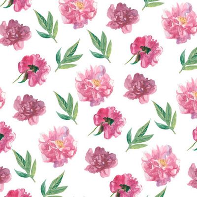 Бесшовный принт c акварельными пионов