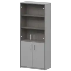 Шкаф комбинированный с тонированным стеклом А-310/А-стл310тон Серый 770x365x2000 Арго