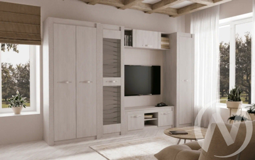 Гостиная "Монако" (ясень белый/F12) Комплектация 2