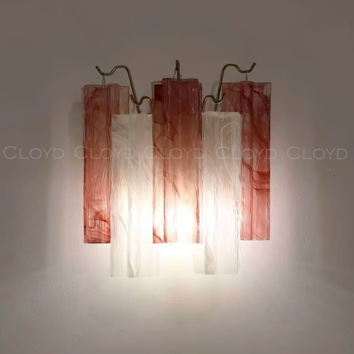 Бра Cloyd ANNO W1 / выс. 29 см - латунь - бел.-розов. стекло (арт.20085)