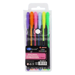 Ручка гелевая, Basir, цветные чернила, серия "Неон - пастель", ароматизированные, с блёстками, 6 шт