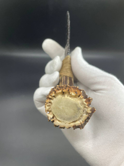 Нож обсидиановый с рукоятью из рога косули 18 см