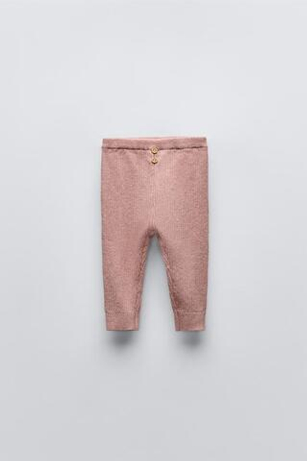 ZARA ЛЕГИНСЫ В РУБЧИК С ПУГОВИЦАМИ, РОЗОВЫЙ