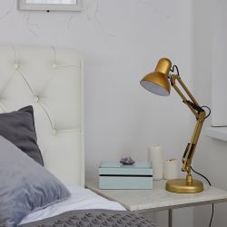 TLI-221 GOLD E27 Светильник настольный. Цоколь Е27. 60W. Механический выключатель. Золотой. ТМ Uniel