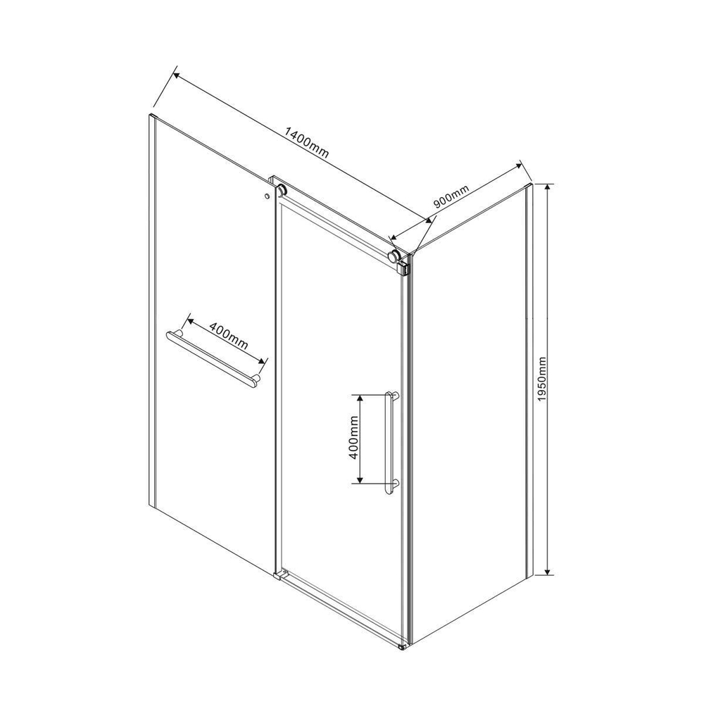 Душевой уголок Como Soft VSR-1CS9014CLB, 1400*900, хром, стекло прозрачное, , шт
