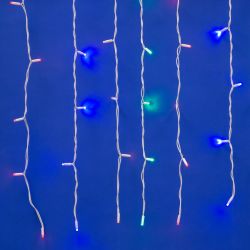 ULD-C2030-240-TWK MULTI IP67 Занавес светодиодный с эффектом мерцания. 3х2м. Соединяемый. 240 светодиодов. Разноцветный свет. Провод белый. TM Uniel.