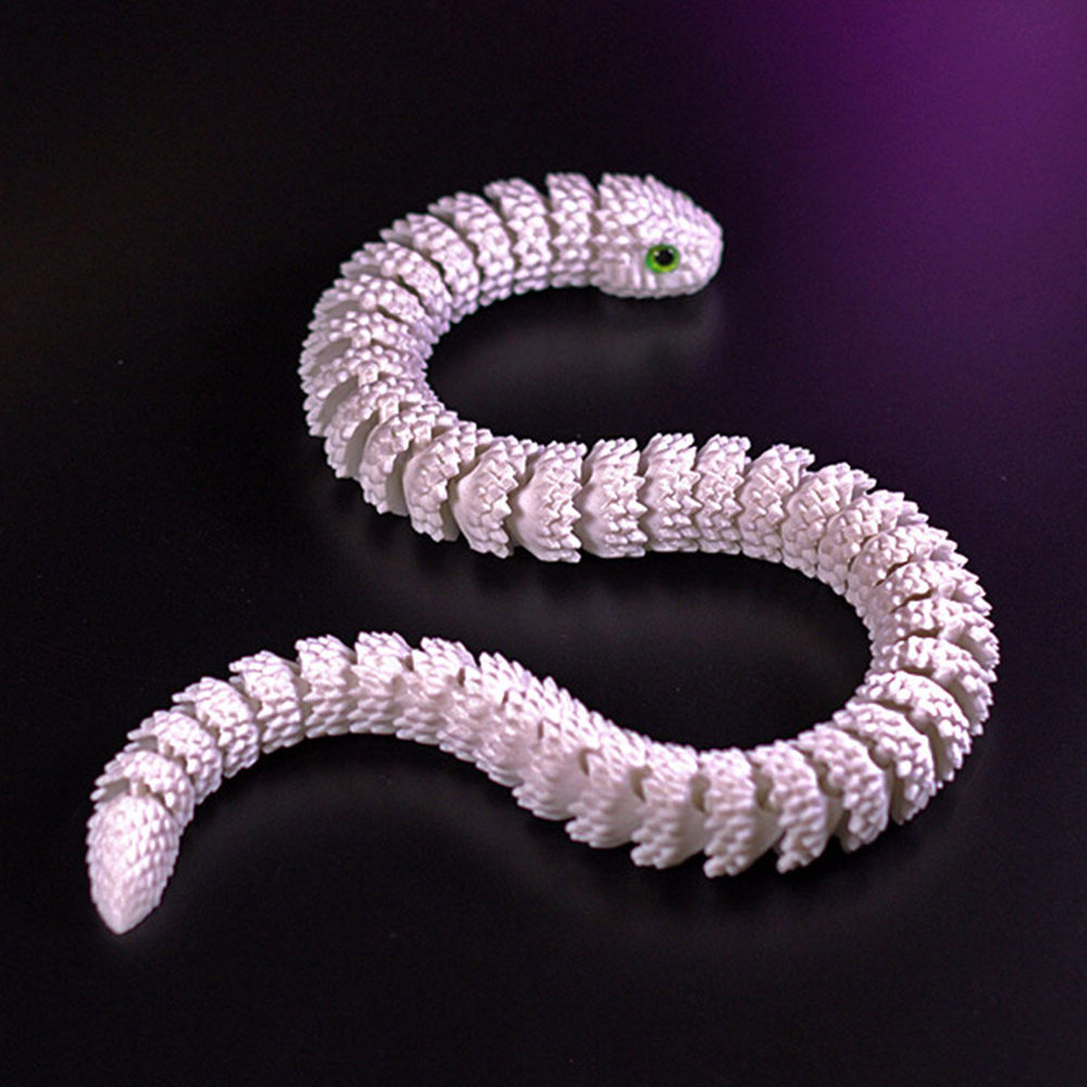 Фигурка змеи, змея игрушка антистресс "шипастая", белая, 55 см.