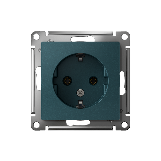 Розетка 1-м СП AtlasDesign 16А IP20 с заземл. механизм изумруд SE ATN000843