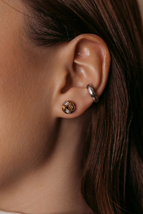 Серьги "Узелки" биколор