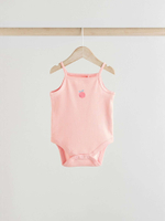 Боди без рукавов для малышей Next E58-050, 5 шт., Салатовый, Розовый, Бежевый