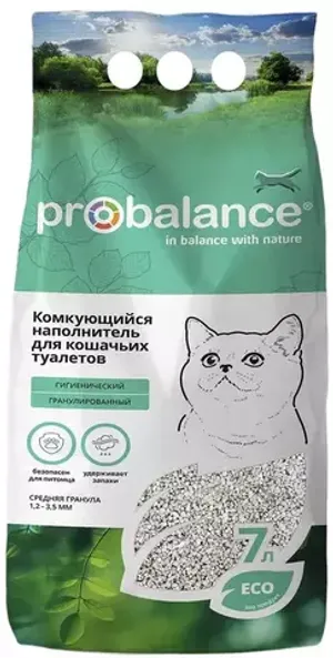 Наполнитель для кошачьих туалетов Probalance гигиенический,  комкующийся, 7л
