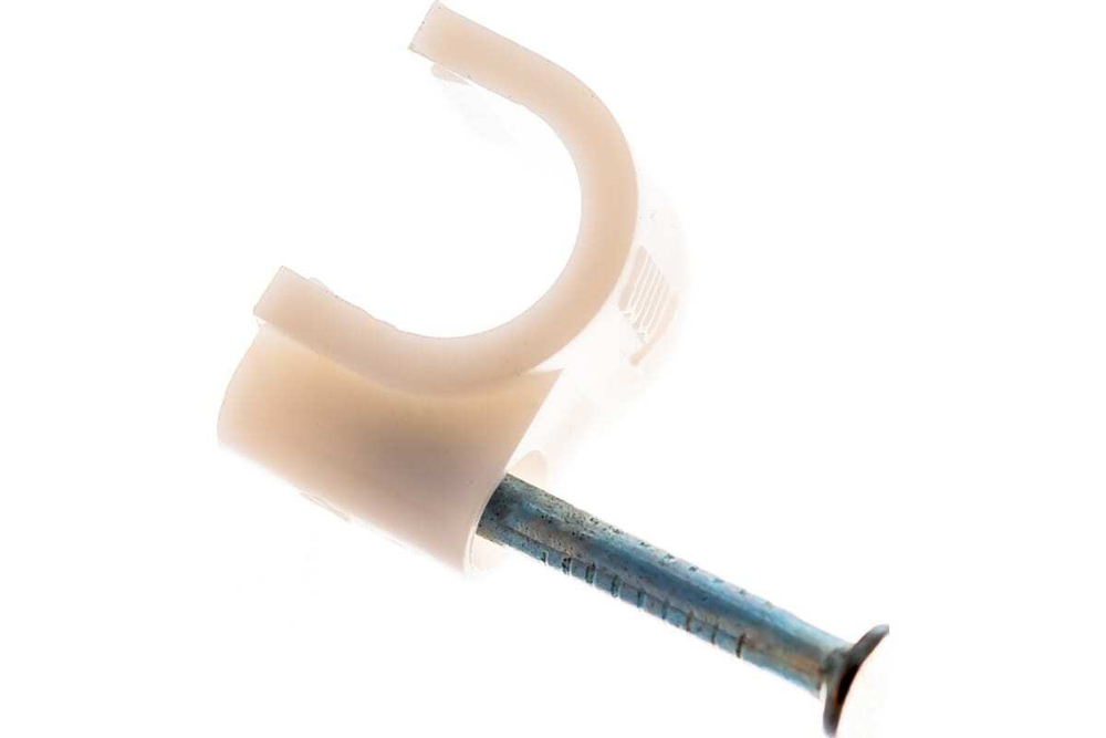 Круглый крепеж кабеля REXANT 7 мм, белый 50шт 07-4007