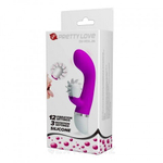 Вибратор силиконовый Sheila с вертушкой для клиторальной стимуляции (19.4 см)