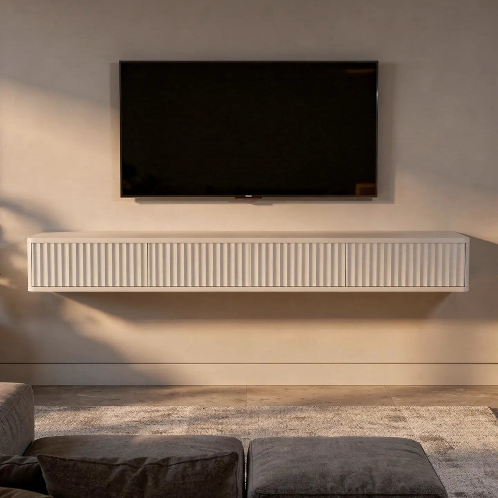 Подвесная тумба под телевизор ROYAL 5036 эко (Белый)