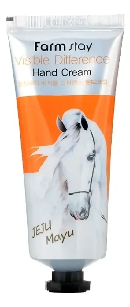 Farm Stay Крем для рук c лошадиным маслом Visible Difference Hand Cream Jeju Mayu 100г