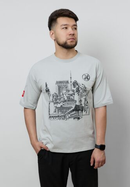 Футболка оверсайз ALMATY MS LIGHT GREY