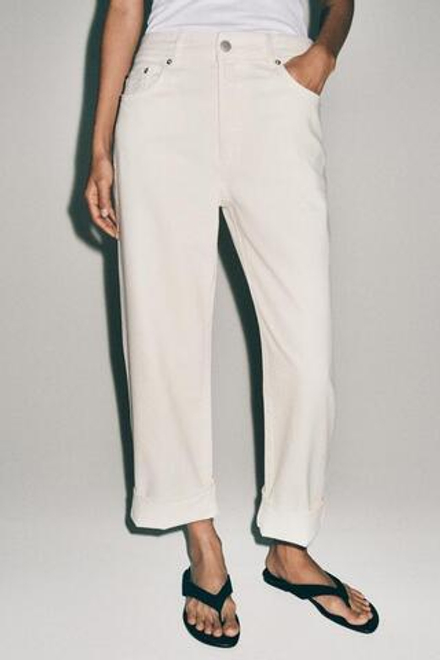 ZARA ДЖИНСЫ BAGGY С НИЗКОЙ ПОСАДКОЙ — ZW COLLECTION, ЭКРЮ