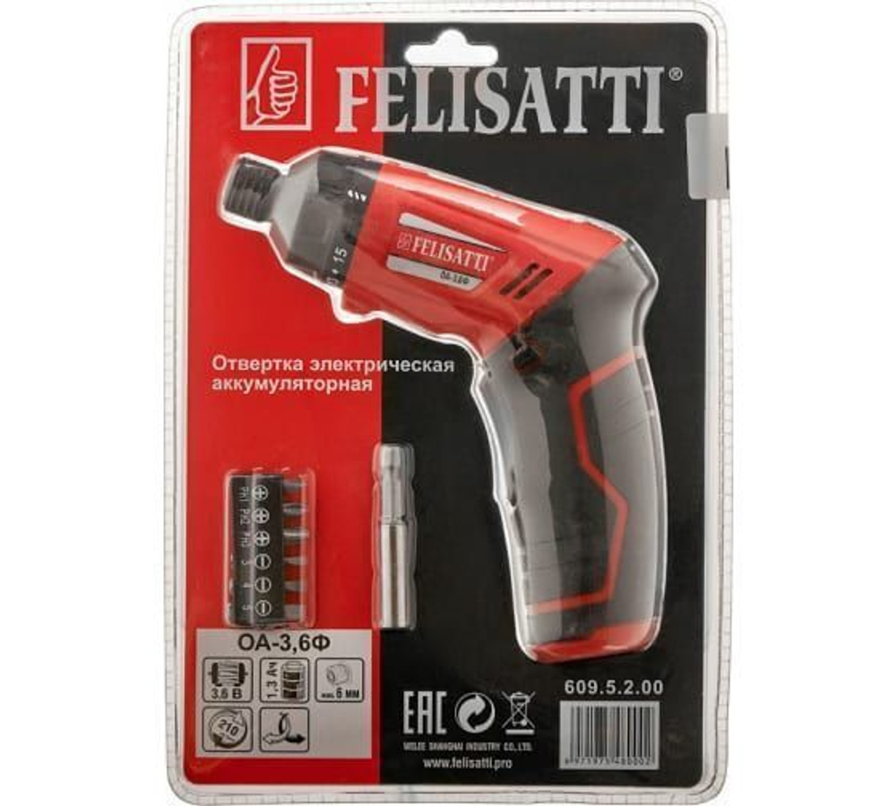 Аккумуляторная отвертка Felisatti ОА-3,6Ф (блистер, Li-Ion)