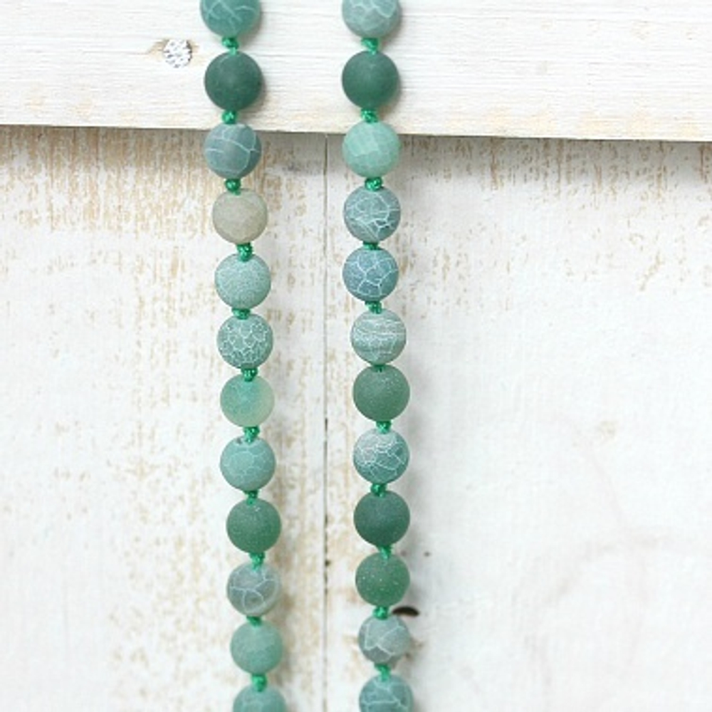 Бусы Зеленый лёд (6мм, сине-зеленые)