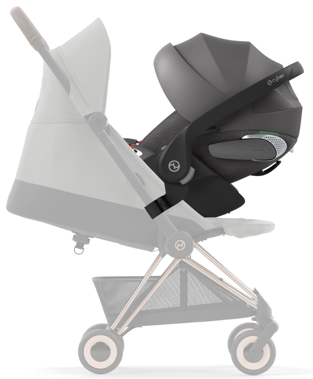 Коляска Cybex Coya Rosegold Frame Cloud T i-Size Mirage Grey Plus Mirage Grey с дождевиком и бампером