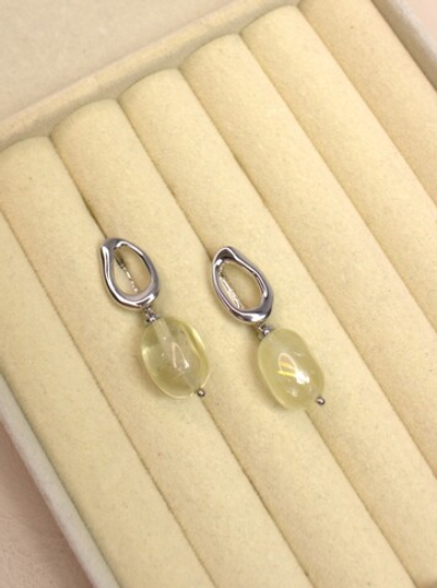 Серьги с лимонным топазом "Лимонное сияние"