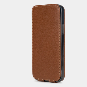 Чехол кожаный для iPhone 12 Pro Max коричневого цвета