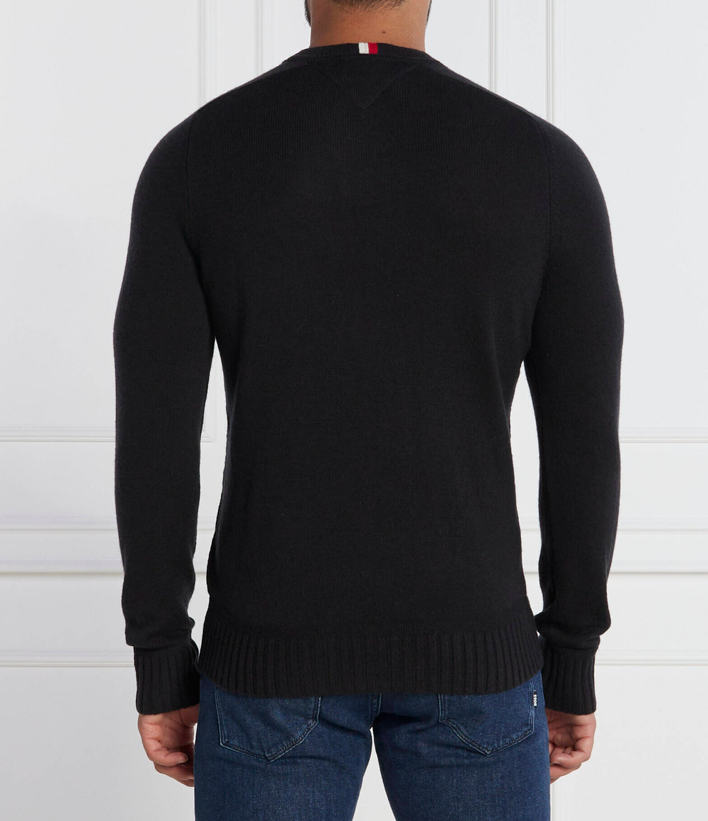 Хлопковый свитер multi htr merino crew neck Tommy Hilfiger - черный(MW0MW33100)