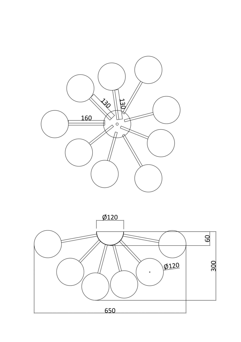 Потолочная люстра Freya Alexis FR5120CL-09G