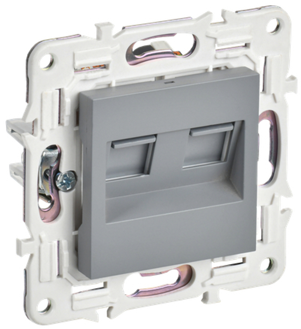 SKANDY Розетка компьютерная двойная RJ45 кат.6 SK-K04Gr серый IEK