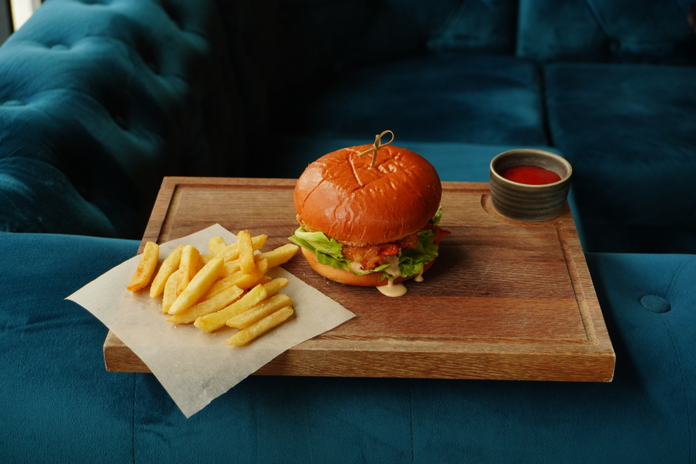 Бургер " Мята" с креветками