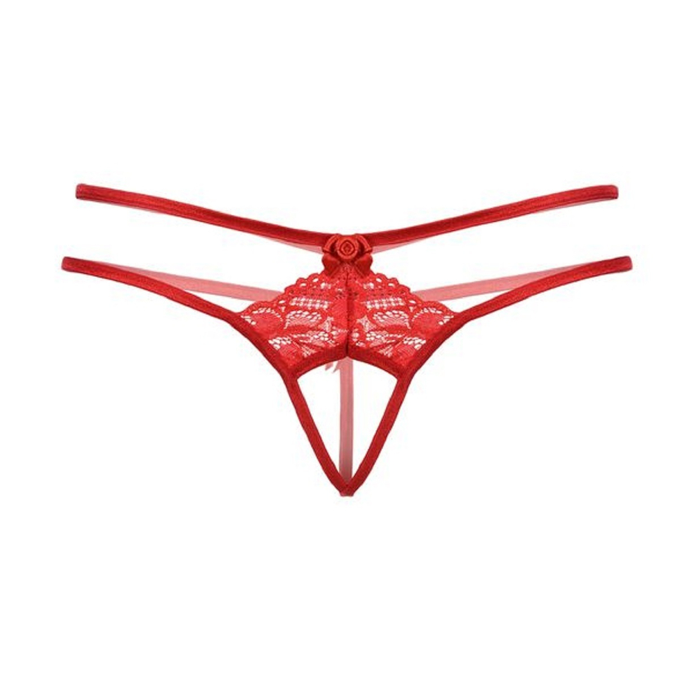 Стринги открытые красные S/L