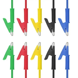 5 шт. двусторонних зажимов типа крокодил, кабель для измерительных проводов 15 А с изоляционными зажимами